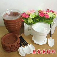 Творческий цветочный горшок торт чашка горшка растения Ice Cup Ice Cup Cup Cup Tiramisu Cup деревянная чашка отруби 10