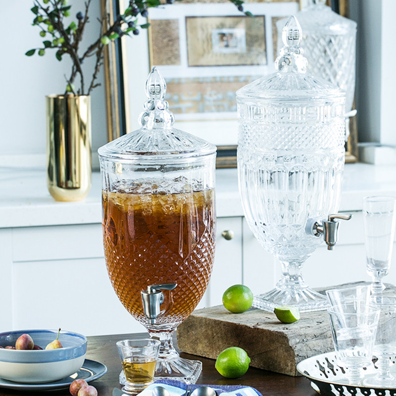 Doori juice jug transparent glass kettle Kettle Beer Kettle Home Cold Water Jug Tap Cold Water Jug Cold Water Pot Summer