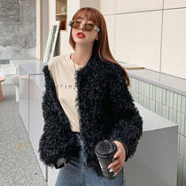 2020 autumn and winter New lamb fur coat women casual loose baseball clothing fur one short coat