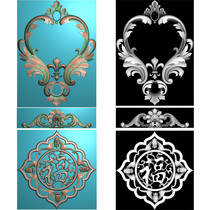 Eurostyle Floral Door Finely Carved Tofu Corner Flower Bed Applique Floral Relief Plot Grayscale Engravings