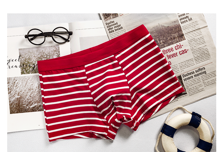 Quần short nam Boxer Tóm tắt Quần jean sọc sọc Quần áo nam giới Tide Hàn Quốc Thoải mái thoáng khí Quần short Boxer shop đồ lót
