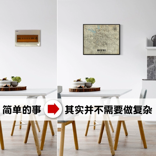 Американская ретро -городская карта Jianmei Meter Box Cover Decorative Painting Бесплатная подача для творческого дома кросс -распределительный ящик для распределения.