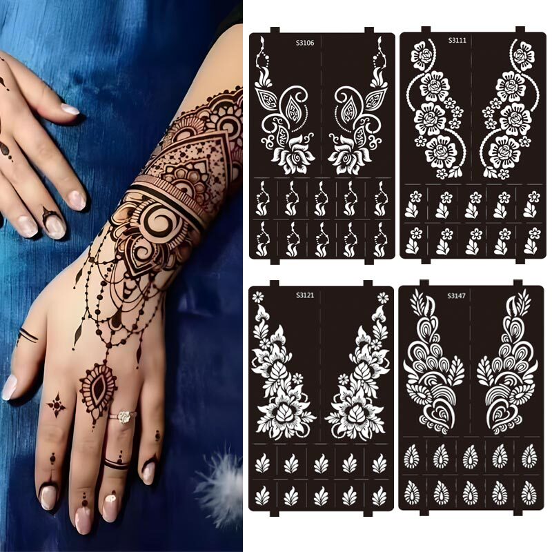Henna Paste Juice Paste Body Painting Hollow Tattoo Template Spray Painting Temporary Tattoo Embroidery Template Sticker S3 Series