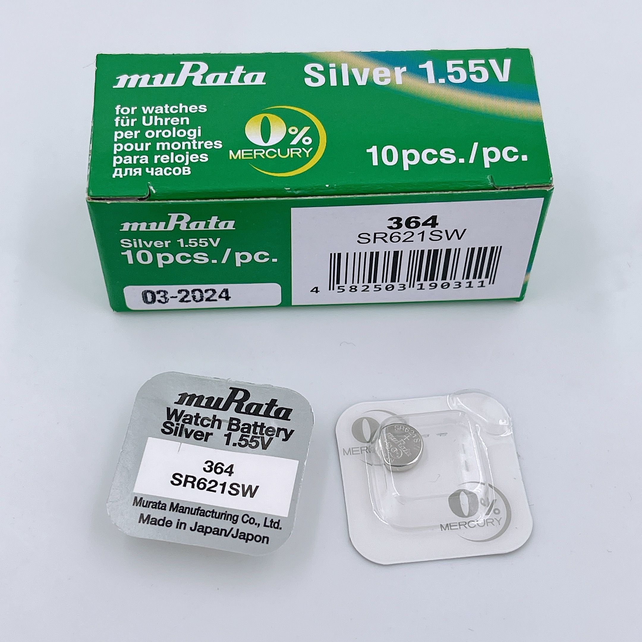 Single-loaded village fields muRataSR621SW watches 364A 364A 364S 364 LR621 AG1 buttons for batteries