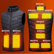 Mùa đông sạc thông minh sưởi ấm và đạp xe nhiệt áo vest làm nóng bằng điện graphene điều khiển nhiệt độ cổ áo đứng áo vest nữ