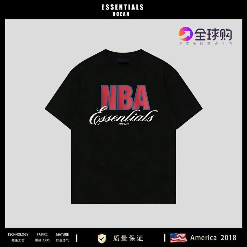 American Essentials Ocean Nba Co-Branded Short-Sleeved T-Shirt Men's American Hip-Hop Fashion Brand 2026 Summer New