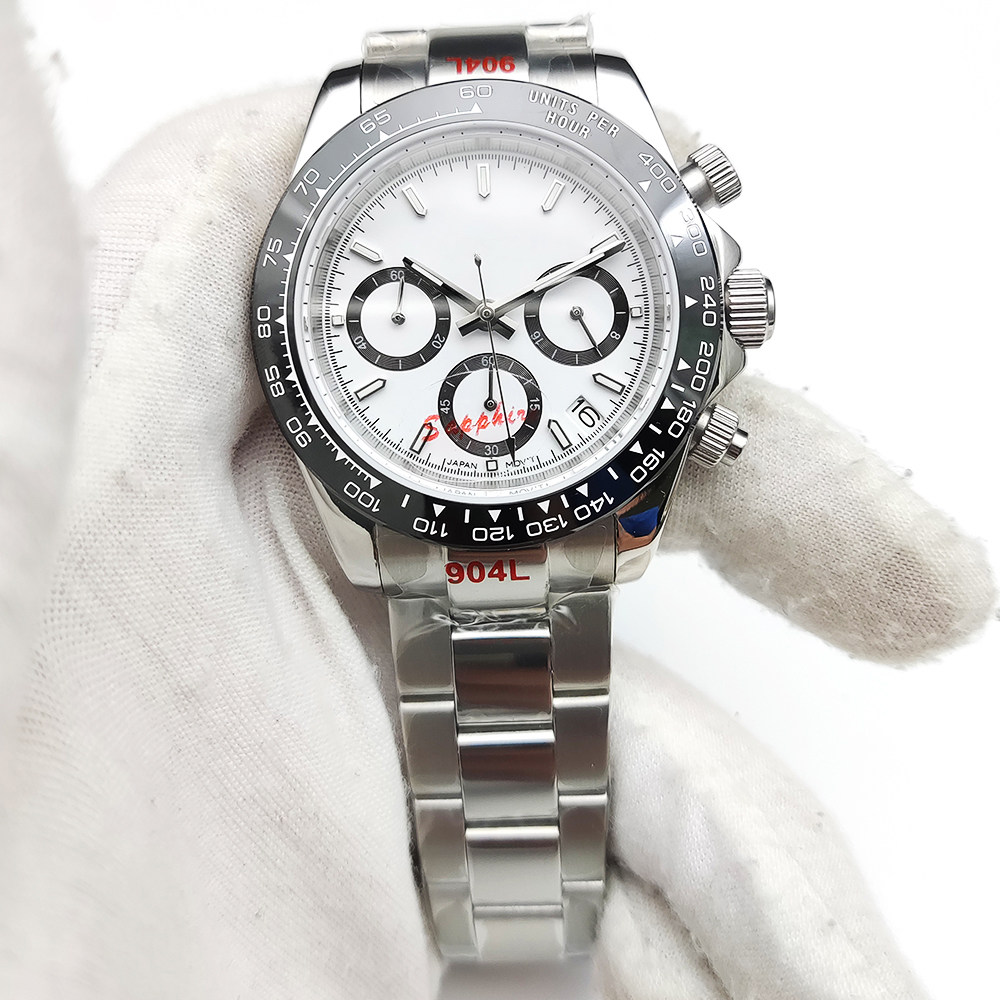 Аксессуары 39mm手表表壳全套+中光钢带 代用精工石英vk63机芯改装配件蓝宝石 Parnsrpe