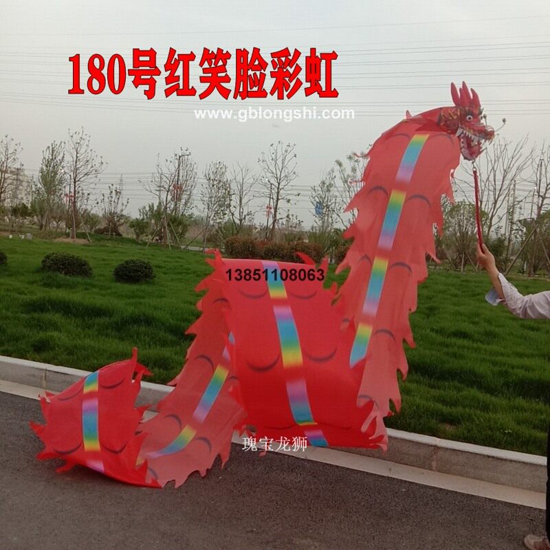 Fitness Dragon Spin Ribbon Silk Dragon Dragon Dance Dragon Prop Dragon Prop Tap Digital Printed Laughs Face Caterpillars 8 Two