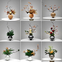 New Chinese-style Japanese-style wabi-sabi simulated floral art and Zen flower arrangement collection model room hotel restaurant living room desktop decorations