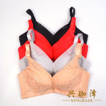 Magic buckle lace no steel ring sexy bra deep V gather B underwear red wedding bra 36099 comfortable