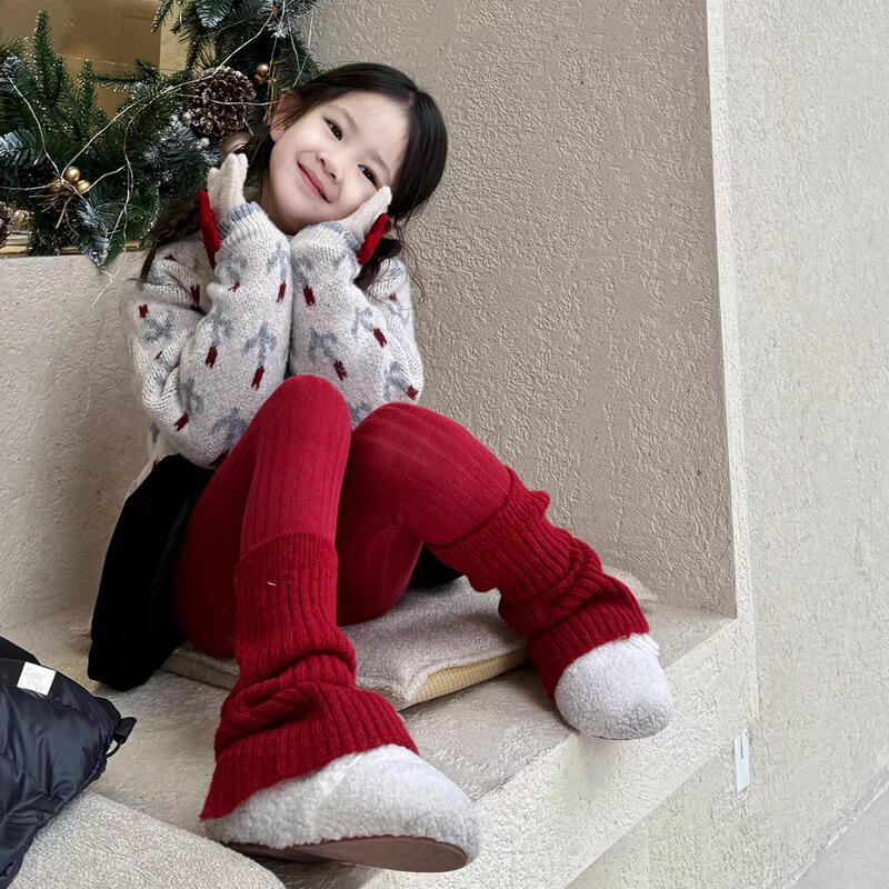 Girls' Red Leggings New Year's Festive One-Piece Tights for Toddlers, Spring and Autumn Thin Warm Fleece-Lined Thickened Tights Girls' Red Leggings New Year's Festive One-Piece Tights for Toddlers, Spring and Autumn Thin Warm Fleece-Lined Thickened Tights