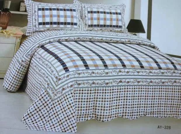 Cotton điều hòa không khí được chăn bông * Giường đôi châu Âu đơn giản cotton mùa hè mát mẻ được giặt trải giường ba bộ ga phủ giường everon