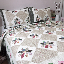 Pure cotton quilted cotton washed cotton Korean bed cover three-piece set cotton-derived quilted Kang single two-piece sheet bed cover