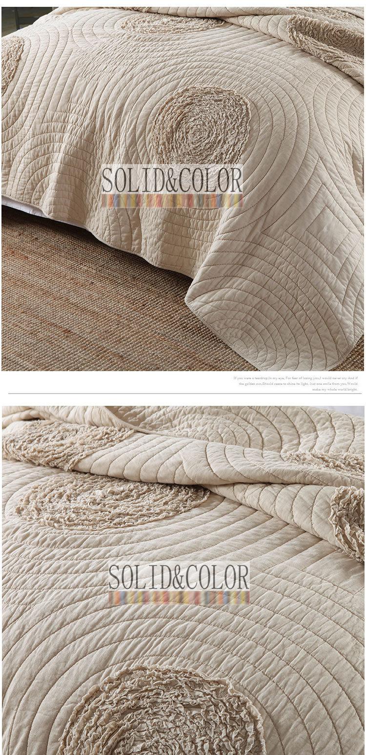 Xuất khẩu bông châu Âu và bông thủ công quilting bằng cách phủ giường ba bộ màu rắn quilted quilted tấm trải giường ga nệm 1m8
