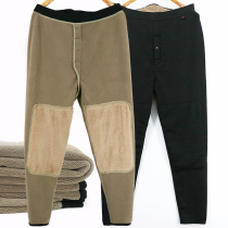 Extra large size thickened warm pants mens elderly plus velvet double-layer enlarged spring and autumn cotton wool pants high waist cotton pants 260 catties