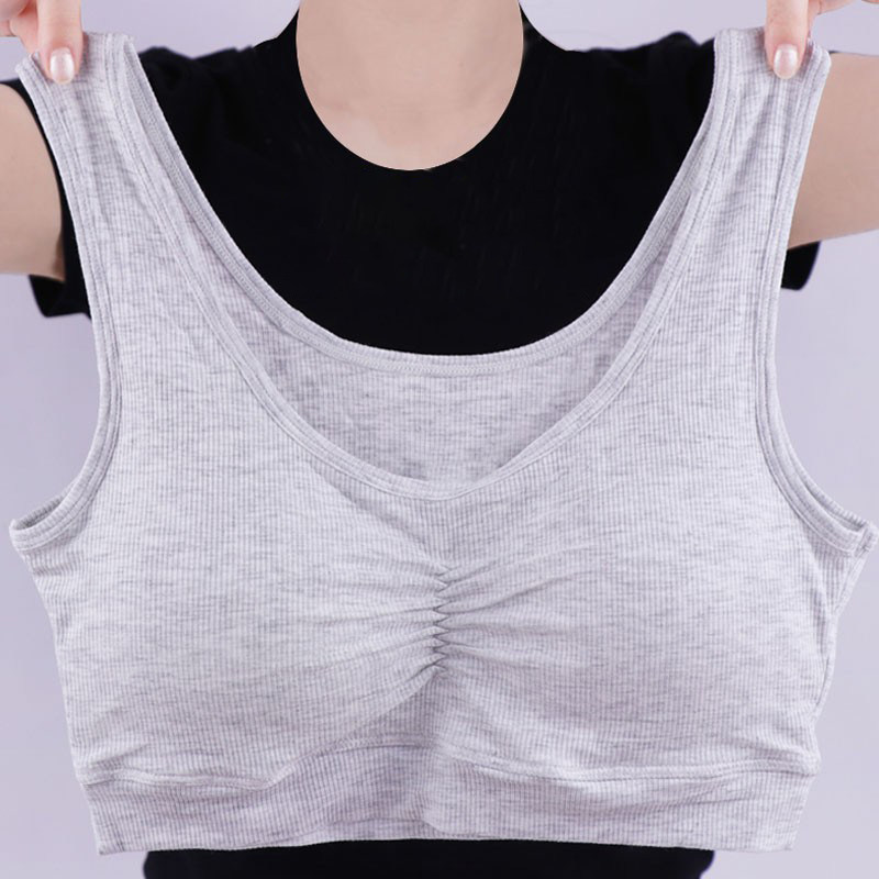 Thin section No steel ring underwear Modale vest style sports elastic large size for older moms sleep corset in underwear