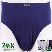 Summer thin section Male horn Triangle Briefs plus Enlarged Bamboo Fiber Modale High Waist Deep Crotch Loose Fattening Pants Head