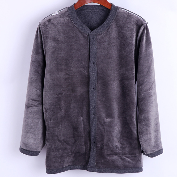 Áo len nam cộng với nhung ở người cao tuổi mở đệm mùa xuân và áo len cotton mùa thu cộng với áo ấm phân bón XL áo giữ nhiệt lót lông