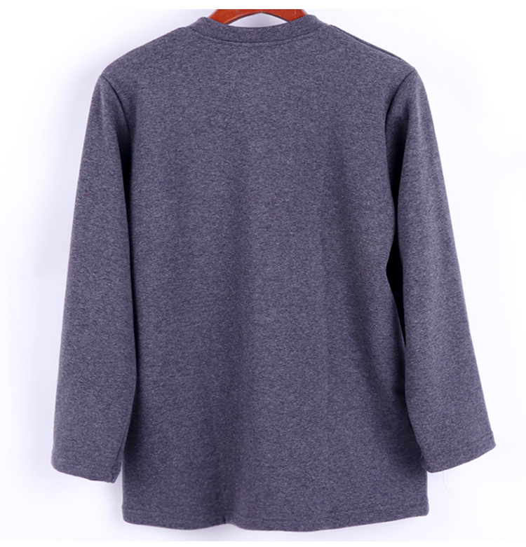 Áo len nam cộng với nhung ở người cao tuổi mở đệm mùa xuân và áo len cotton mùa thu cộng với áo ấm phân bón XL áo giữ nhiệt lót lông
