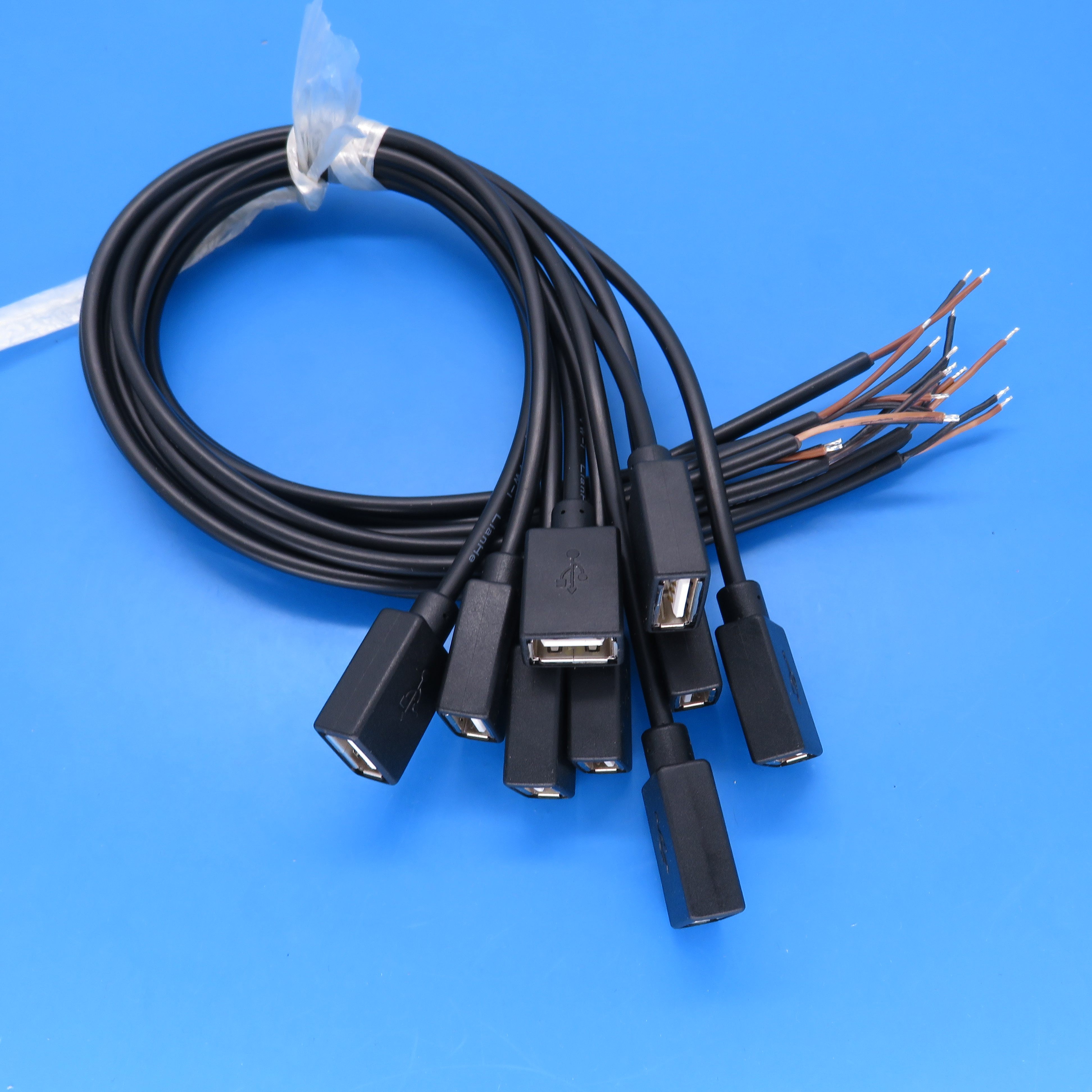 Factory custom 40cm USB single female two-core charging cable pure copper core 0 4 square