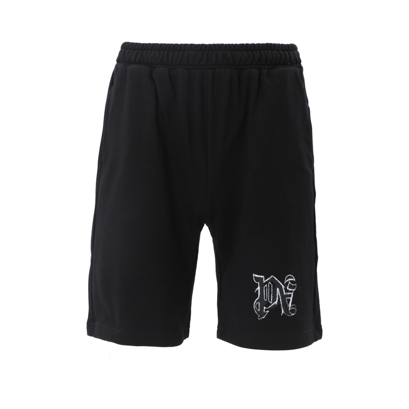 Palmangels Palm Angel Shorts with Distressed Lettering, American Street Fashion Brand, Pure Cotton Casual Sports Shorts