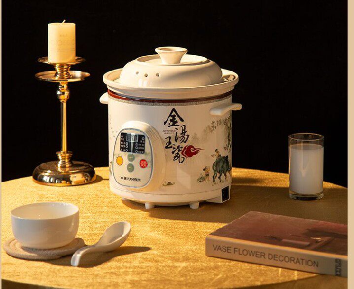 Fangyuan electric stew pot ceramic electric stew pot appointment timing soup pot porridge pot jade porcelain golden soup 2 5 3 5 4 5 6L