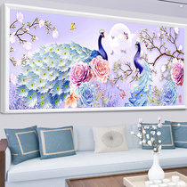 2021 New Diamond painting living room full of flowers blossom rich peacock crystal cross stitch hundred birds Phoenix Masonry 2020