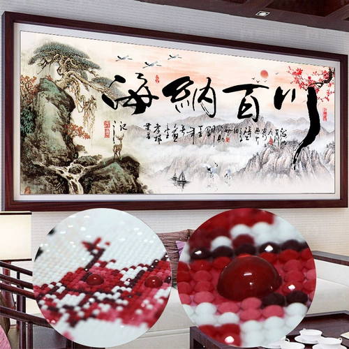 2021 Новая 5D Diamond Painting China Wind Ha Na Baichuan Living Room Полный бриллиант хрустальный перекрестный ландшафт плитка 2022