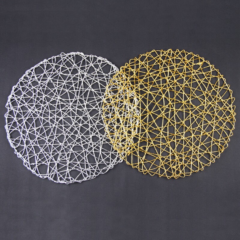 Gold Silver Color Handmade Woven Paper Rope Coated West Restaurant Dining Mat Kindergarten Classroom Wall Work Display Stickup Accessories