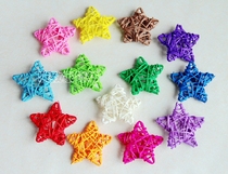 6CM Rattan Stars Christmas Pentacle Mall Kindergarten Decorated Stars Colorful Rattan Classroom Placement