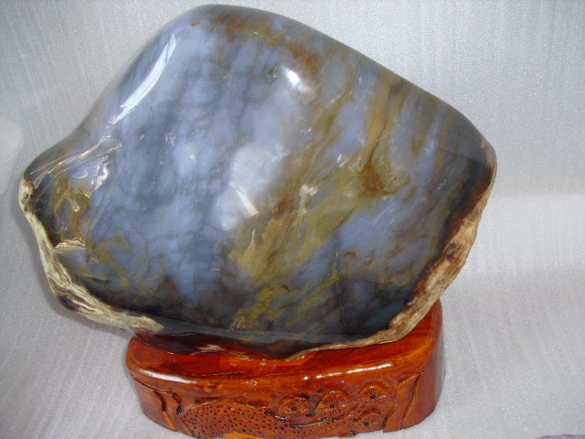 Natural Ancient Biocchio Stone Sightseeing Stone Chamomile Stone Tree Fossil Silicalized Wood Boutique Pigeon Blue Tree-Shaped Jade Pendulum 930