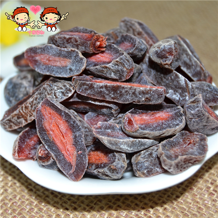 Sour plum strips plum strips sour plum meat 250gx2 bags of preserved fruit fruit fruit peach dried fruit snacks betel nut strips