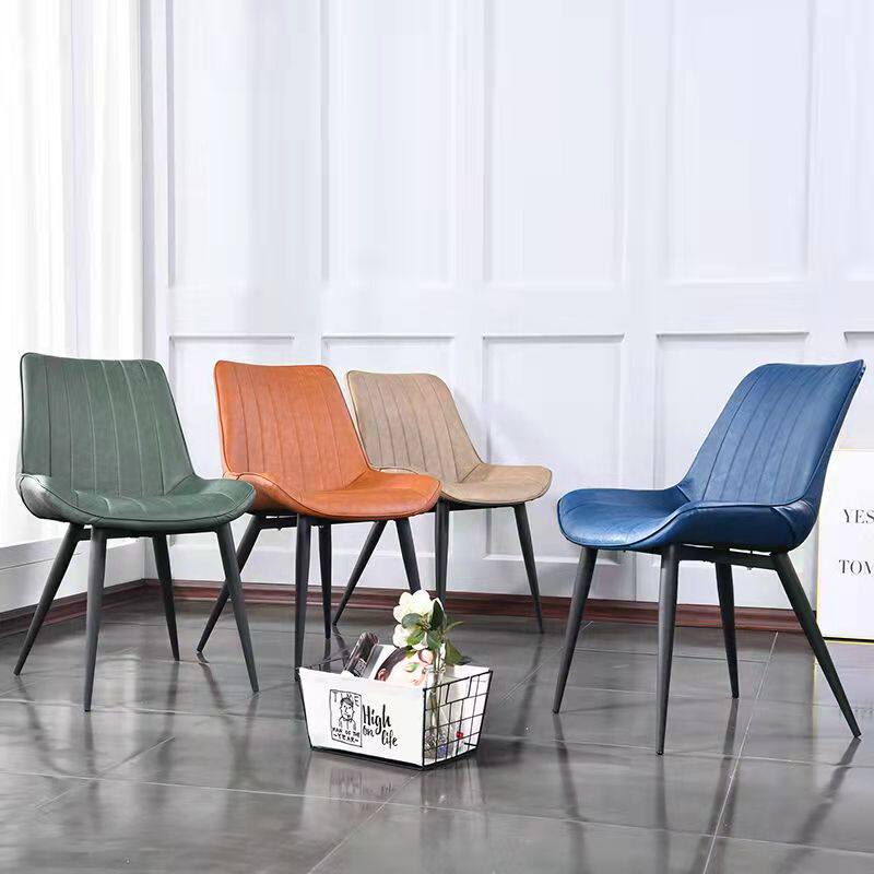 Nordic Wind Dining Chair Brief Home Backrest Stool Makeup Desk Chair Hotel Dining Room Casual Chair Iron Art Leaning Back Chair