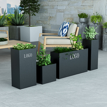 Outdoor wrought iron creative flower box flower slot partition fence flower bed combination square Sales Department Commercial Street road flower bed