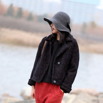 Short woolen coat women loose lazy wind autumn and winter short coat women autumn and winter Joker imitation mink jacket