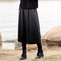 Temperament skirt woolen skirt winter with sweater woolen skirt half-length skirt cover hip small A- line dress autumn and winter