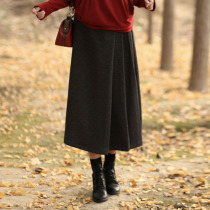 Winter skirt womens skirt A- line dress autumn and winter half long skirt vintage long slim crotch knitted skirt