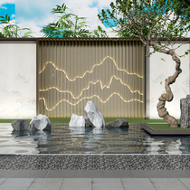 Factory custom stainless steel rockery screen partition decoration entrance background wall Light luxury hollow metal lattice products