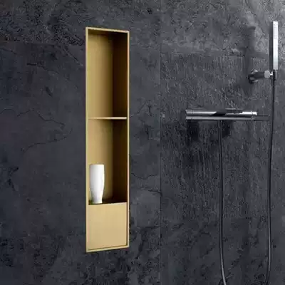 Bathroom shelf alcove embedded to the drawing custom 304 stainless steel custom metal finished shower room partition