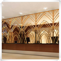 Sales department Hotel screen custom metal hollow carved living room modern simple titanium stainless steel screen partition