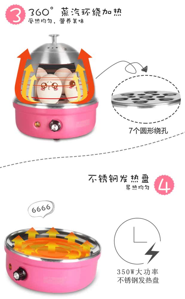 Me you / Người nổi tiếng nấu trứng tự động tắt nguồn inox 304 một lớp trứng nhỏ hộ gia đình nhỏ - Nồi trứng ca nấu mì đa năng happy call