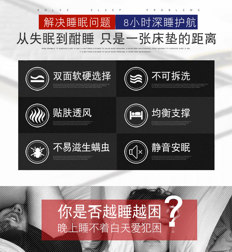 [New] Chúc ngủ ngon nhà nệm cao su thiên nhiên Simmons bỏ túi cuộn nệm dày - Nệm nệm kim đan 1m6