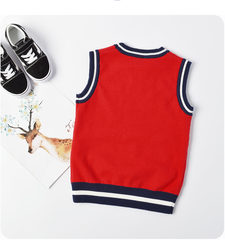 Áo len bé trai vest vest dệt kim cotton hood 2018 mới cho bé 1 1 tuổi xuân thu ghi le jean cá tính cho bé