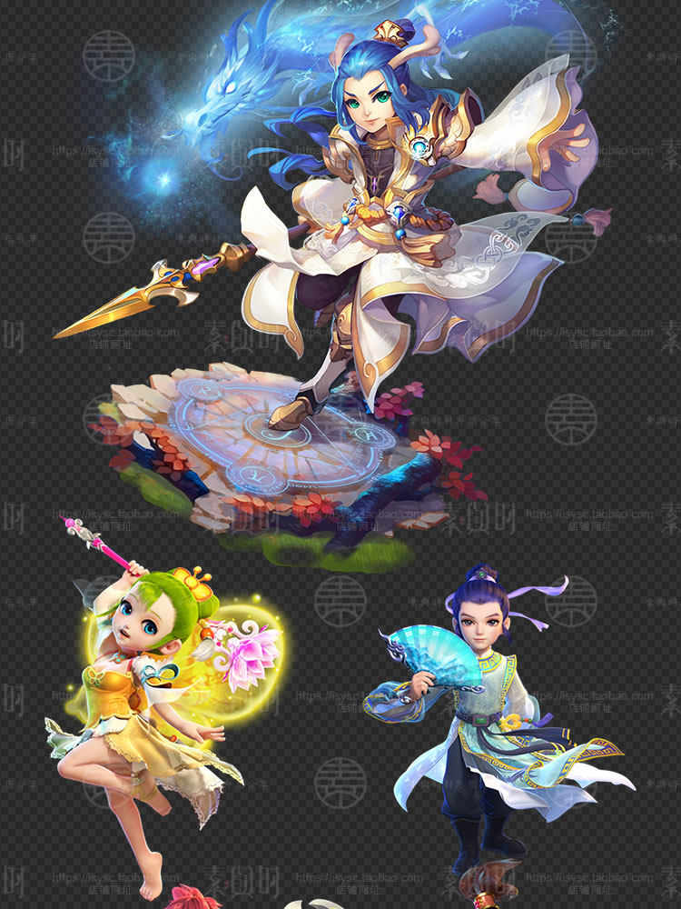 游戏美术资源梦幻西游UI界面图标技能场景角色美术资源素材参考