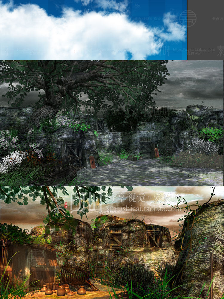 日式动漫游戏场景背景合集 室内外场景psd源文件 cg原画美术参考