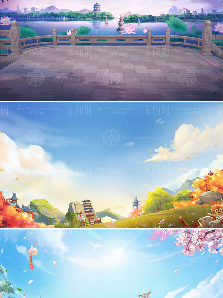 古风仙侠CG游戏背景 棋牌游戏登录场景高清游戏美术资源素材合集