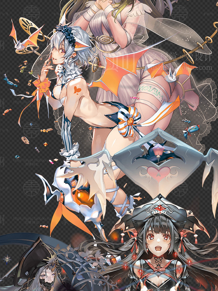 日韩Q版520套动作序列帧立绘头像UI图标场景音效游戏美术素材参考