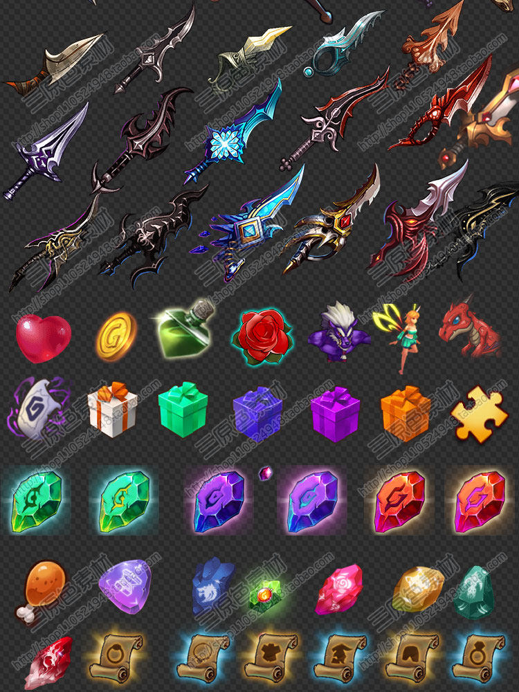 Q版 欧式 游戏 手游 装备 物品 武器 道具 图标 ICON 素材资源 Q版 欧式 游戏 手游 装备 物品 武器 道具 图标 ICON 素材资源