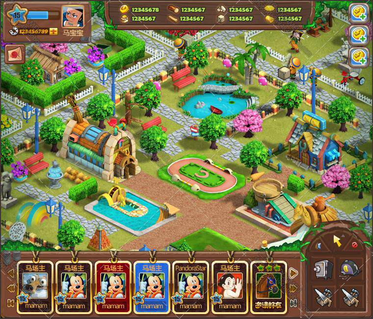 游戏美术素材/UI设计参考 Q版游戏UI界面PSD源文件UI分层文件