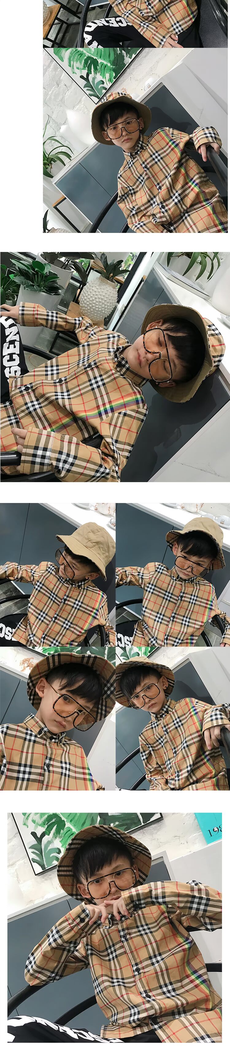 Màu cam Áo sơ mi bé trai dài tay 2018 Cotton mới kẻ sọc cho bé Áo mùa thu Áo phông cho trẻ em shop đồ trẻ em